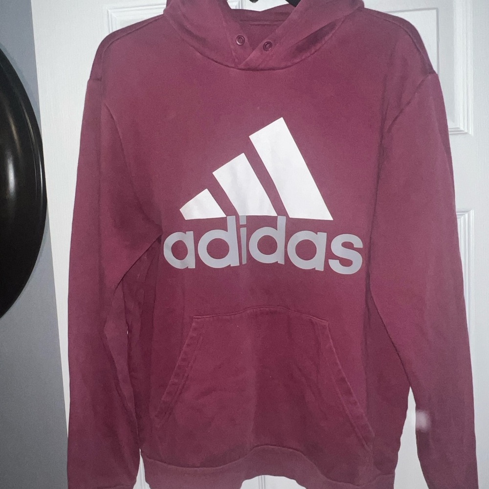 Adidas Maroon Hoodie with White Logo